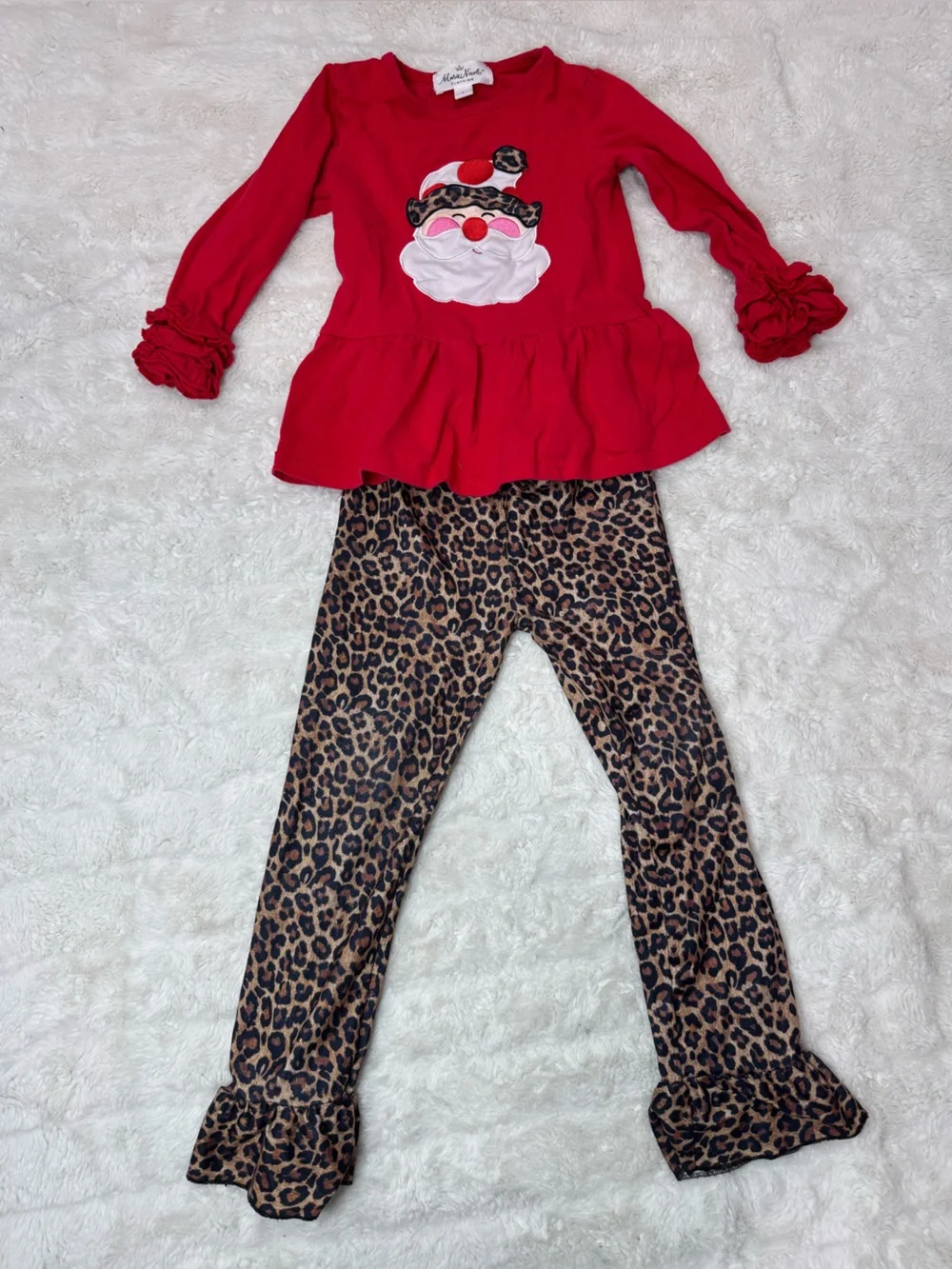 Marie Nicole Leopard Santa Matching Set